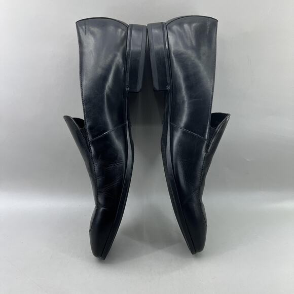 BOSS Hugo Boss Slip On Loafers Men Size 13 Black Leather Apron Toe Comfort Shoes - Picture 6 of 12
